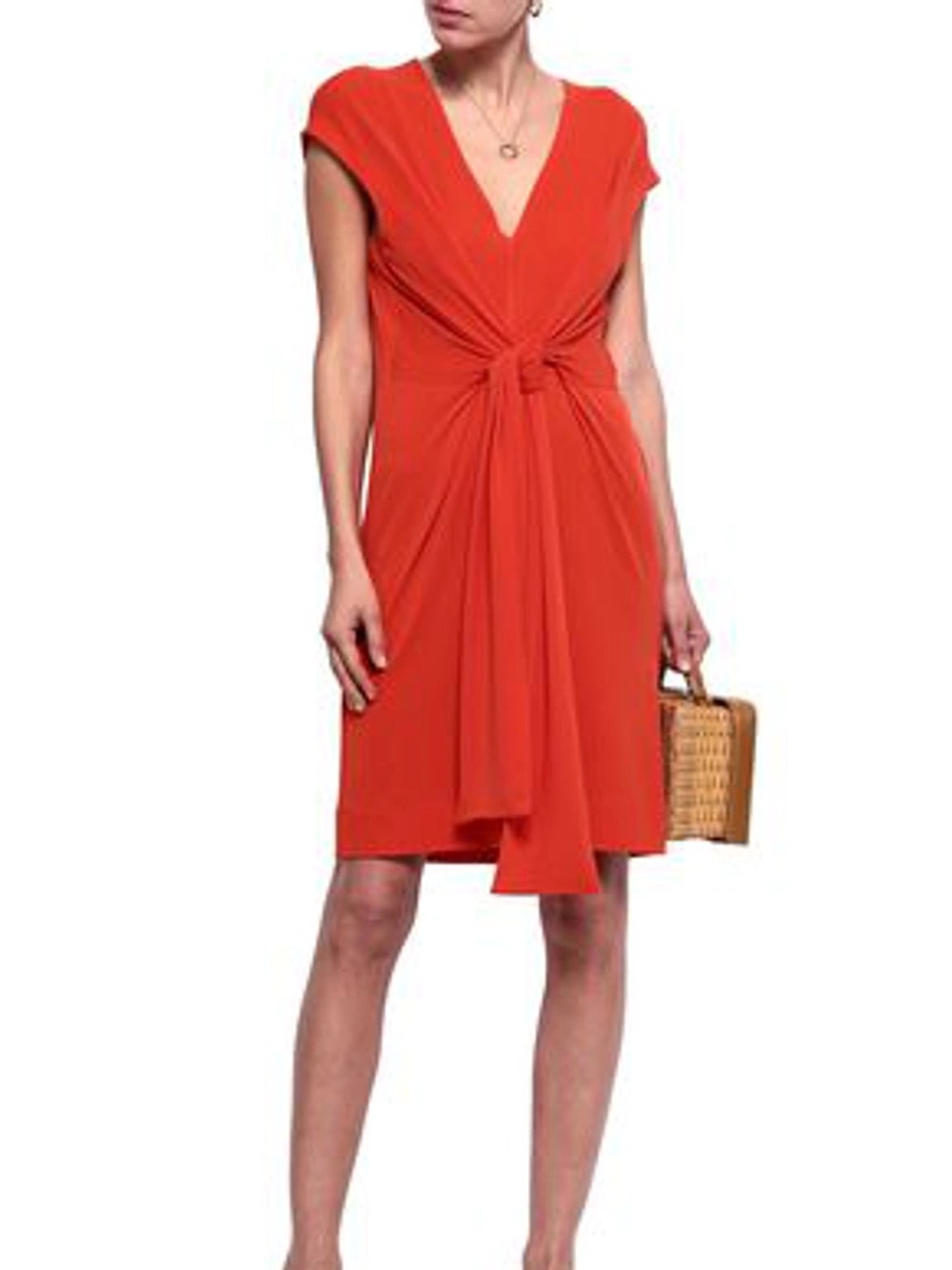 By Malene Birger Quinnas Tie Front Crepe Jersey Dress Red, size Small